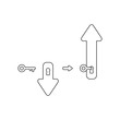 © Emrah_Avci - Vector icon concept of arrow moving down with keyhole, key unlock and arrow up.
