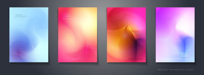 Wall Mural - vector set of abstract background, composition colorful fluid abstraction, holographic and gradient 