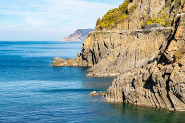 villages of the Cinque Terre, on the Ligurian coast, in Italy