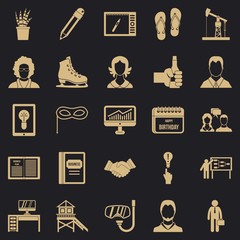 Poster - Joint biz icons set. Simple set of 25 joint biz vector icons for web for any design