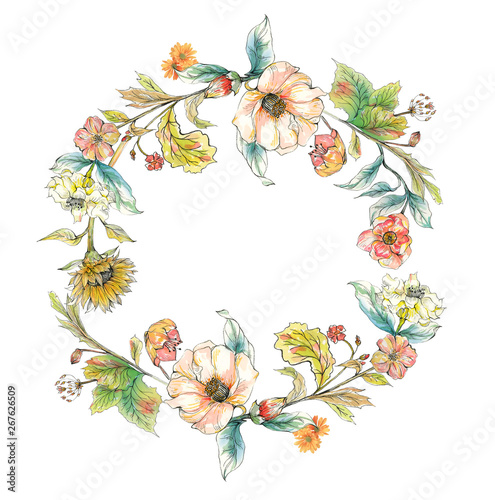 Beautiful watercolor flowers for your design and greeting cards for the holiday