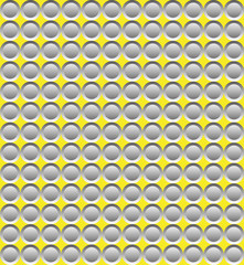 Fototapete - Grey abstract circular mosaic on yellow background