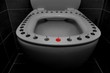 © luckakcul - Silver big thumbtacks or drawing-pins and one red tack on toilet bowl seat.Hemorrhoids or urine problem concept. White toilet seat with tacks.