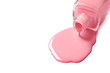 © New Africa - Spilled color nail polish with bottle on white background
