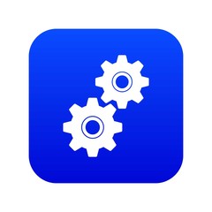 Poster - Gear icon digital blue for any design isolated on white vector illustration