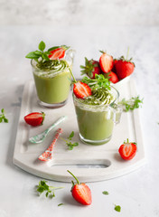 Poster - Matcha green tea panna cotta