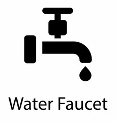 Poster - Faucet icon in solid vector