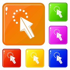 Poster - Click icons set collection vector 6 color isolated on white background