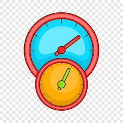 Poster - Little double speedometer icon. Cartoon illustration of speedometer vector icon for web design