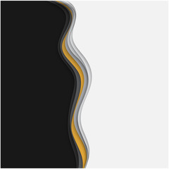 Wall Mural - 3d paper art illustration. Gold and grey halftone gradients. Landscape the top view, the top view on the river. Design layout for banners presentations, flyers, posters and invitations. Vector illustr