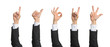 © adam121 - Businessman hand in suit showing various gestures