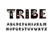 Vector uppercase bold alphabet in tribal style