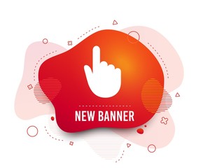 Poster - Fluid badge. Hand cursor sign icon. Hand pointer symbol. Abstract shape. Gradient cursor icon. Flyer liquid banner. Vector