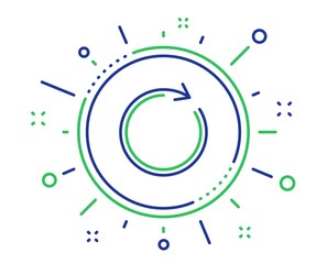 Aufkleber - refresh line icon. rotation arrow sign. reset or reload symbol. quality design elements. technology 