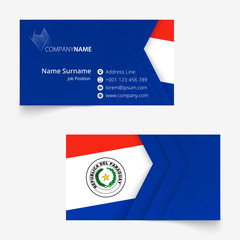 Wall Mural - Paraguay Flag Business Card, standard size (90x50 mm) business card template.