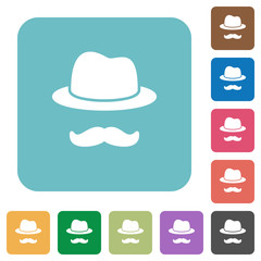 Sticker - Incognito with mustache rounded square flat icons