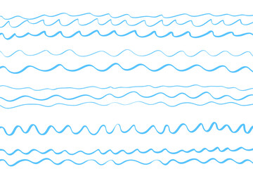 Wall Mural - Abstract wavy wallpaper of the surface. Waved nautical background. Colored pattern with lines and waves. Sea dinamic texture. Doodle for design