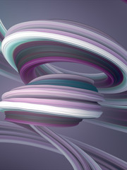 Poster - Colored twisted shape. Computer generated abstract geometric 3D render illustration