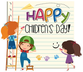 Wall Mural - happy childrens day card