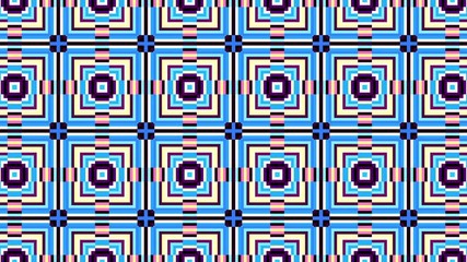 Poster - Symmetric mosaic tile transforming ornament. Mosaic circles. Abstract looping footage.