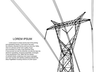 Electric power transmission. Vector illustration.