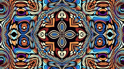 Poster - Transforming symmetric abstract pattern. Futuristic abstract background. Looping footage.