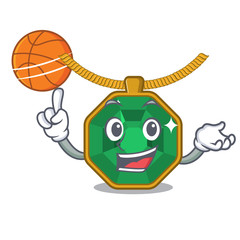 Canvas Print - With basketball peridot jewelry isolated in the mascot