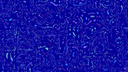 Poster - Moving random wavy texture. Psychedelic animated background. Looping footage.