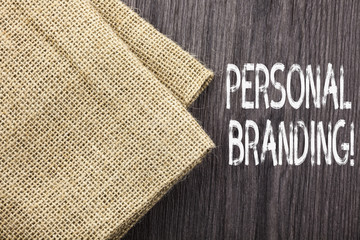 Poster - Conceptual hand writing showing Personal Branding. Concept meaning process of creating a recognizable professional name
