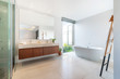 © Stock PK - Luxury bathroom features basin and bathtub home, house ,building