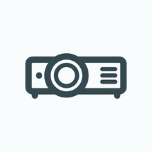 Video Projector Isolated Icon, Home Video Projector Outline Vector Icon