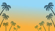 © sayuri_k - Palm tree silhouette frame in sunset background