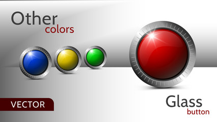 Poster - Set of vector buttons for web design. Multi-colored buttons for the design of app and games.