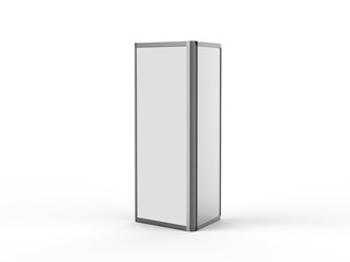 Wall Mural - aluminum triangular booth display tower, 3 sided display stand rack fabric advertising system for trade show, 3d illustration