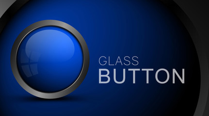 Poster - Empty glass button template for icons. Vector element for web design.