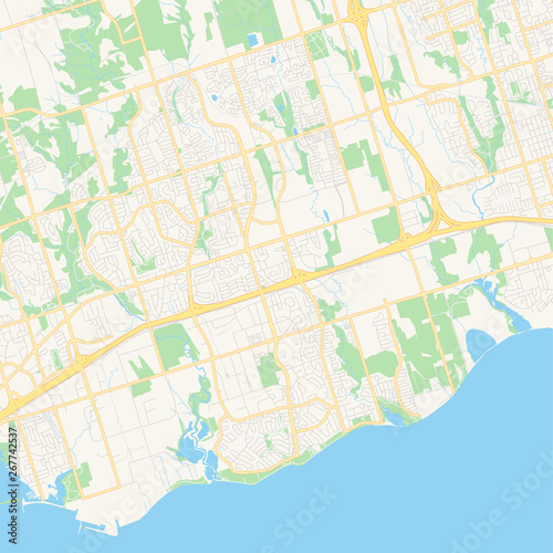 Fotomural Empty vector map of Ajax, Ontario, Canada
