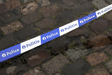 absperrband der belgischen polizei