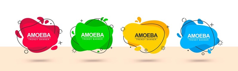 Poster - Modern web banners of red, green, yellow, blue color. Template of color vector banners for use in advertising, business, marketing and web direction.