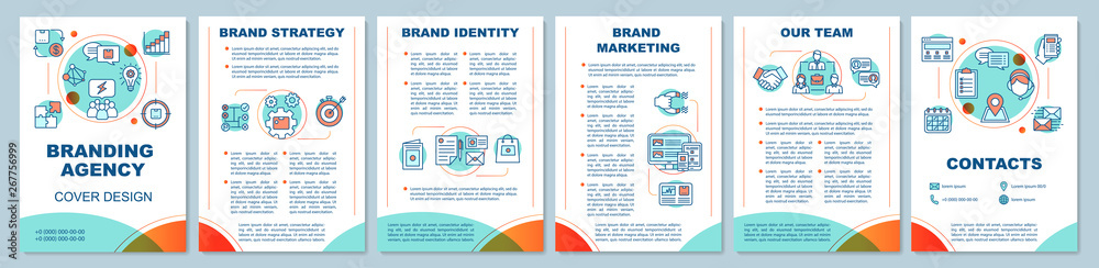 Branding agency brochure template layout - obrazy, fototapety, plakaty 