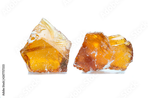 Wood resin on the white background