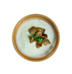 Canvas Print - Austrian Garlic Soup With Croutons