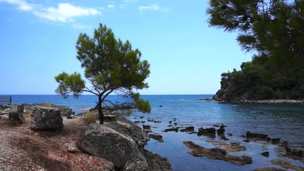 Wall Mural - Mediterranean Sea in Phaselis. Сity of ancient Lycia. Turkey.