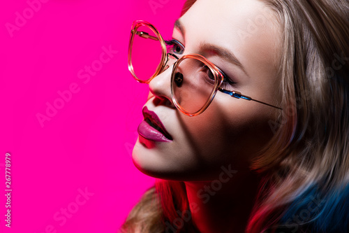 sexy blonde with glasses