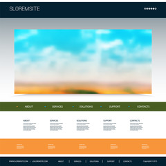 Wall Mural - Website Design Template for Your Business with Blurred Natural Theme 