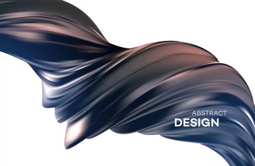 Fluid poster design. Abstract 3d shape template. Vector illustration