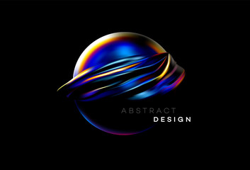 Color Flow Abstract shape poster design. Vector illustration