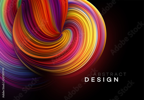 Color Flow Abstract shape poster design. Vector illustration