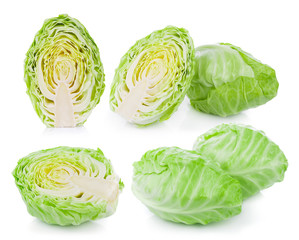 Wall Mural - pointed cabbage isolated on white background