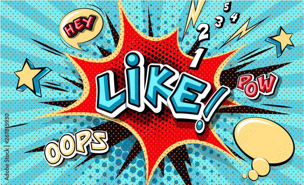 Poster Like Pop Art Cloud Bubble Funny Speech Bubble Trendy