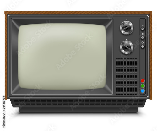 Cuadros en Lienzo Retro TV-set Front View with Blank Screen